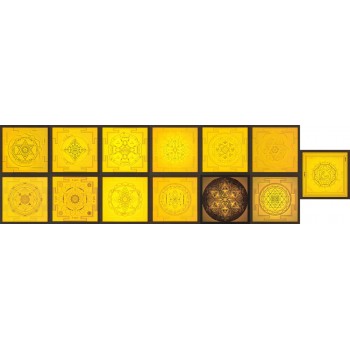 Spirituelle-Yantra-Gold-Set (13 Yantras) 11 x 11 cm